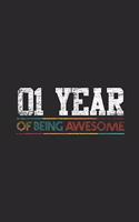 1 Year Of Being Awesome: Graph Paper Notebook / Journal (6" X 9" - 5 Squares per inch - 120 Pages) - Birthday Gift Idea for Boys And Girls