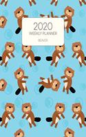2020 Weekly Planner Beaver: Dated With To Do Notes And Inspirational Quotes - Blue Beavers(2 Cute & Adorable Calendar Diary Book)