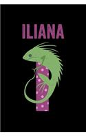 Iliana: Animals Coloring Book for Kids, Weekly Planner, and Lined Journal Animal Coloring Pages. Personalized Custom Name Initial Alphabet Christmas or Birt