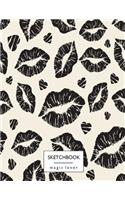 sketchbook magic lover: Kiss me on white cover (8.5 x 11) inches 110 pages, Blank Unlined Paper for Sketching, Drawing, Whiting, Journaling & Doodling(1 Kiss Me on White Sketchbook)