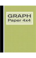 Graph Paper 4x4: Quad Rule 1/4 Inch Squares Notebook - Green