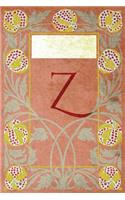Monogram "z" Notebook: Blank Journal Diary Log(26 Monogram Nouveauthree 150 Lined)