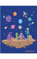 Notebook dot: Outer space aliens: Notebook Journal Diary, 110 pages, 8.5" x 11"