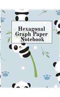 Hexagonal Graph Paper Notebook: Hexagon Composition Notepad (.5" per side) For Drawing, Doodling, Crafting, Tilting, Quilting, Gaming & Mosaic Decoring Projects With Cute Panda Bea