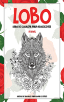 Libro de colorear para adolescentes - Diseños de animales para aliviar el estrés - Animal - Lobo