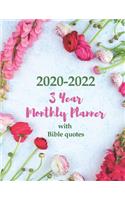 2020-2022 3 Year Monthly Planner with Bible quotes