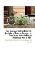 First Anniversary Address Before the Association of American Geologists, at Their Second Annual Meet