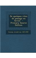 De quelques rites de passage en Savoie