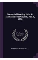 Memorial Meeting Held At May Memorial Church, Jan. 9, 1890