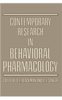 Contemporary Research in Behavioral Pharmacology