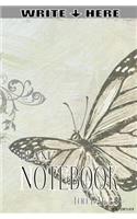 Write Here 100 Page Blank Notebook BUTTERFLIES COLLECTION