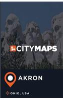 City Maps Akron Ohio, USA