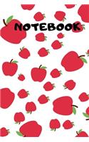Notebook: apple notebook,120 white paper lined for writing, Journal, Diary, Fruit Notebook