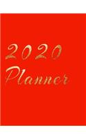 2020 Planner Weekly and Monthly Jan 1, 2020 to Dec 31, 2020 year planner gilt Auric Aureate & golden style lover Red Cover day by day scheduler agenda Weekly & Monthly Planner & planning Calendar Views