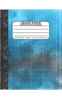 Graph Paper Composition Notebook: Math and Science Lover Graph Paper Cover Watercolor Blue (Quad Ruled 5 squares per inch, 120 pages) Birthday Gifts For Math Lover Teacher, Student N