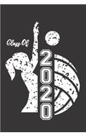 Class of 2020: Volleyball & Female Volleyball Player Blank Notebook Graduation 2020 & Senior Gift
