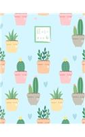 Notebook: Cute cactus blow Notebook for Girls and Lined pages, Extra large (8.5 x 11) inches, 110 pages, White paper (Notebook and journal)(1 Cute Cactus Blow Notebook)