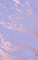 Notebook: Beautiful Purple Marble and Rose Gold - 8.5 x 11, 150 Wide Ruled Pages - Gift for Women and Teen Girls