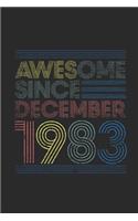 Awesome Since December 1983: Graph Paper Notebook / Journal (6" X 9" - 5 Squares per inch - 120 Pages) - Happy Birthday 36th Gift Idea