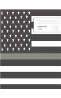 Thin Gray Line Composition Notebook: Thin Gray Line Composition Notebook, Correctional Officers Notebook, Prison Guard Journal, Correctional Officer Notebook, 7.44 X 9.69 5 X 5 Graph Pa