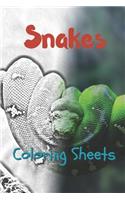 Snake Coloring Sheets: 30 Snake Drawings, Coloring Sheets Adults Relaxation, Coloring Book for Kids, for Girls, Volume 11