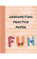 Handwriting Practice Paper: Preschool Cursive Practice Paper: ABC Letters, Notebook with Dotted Lined Sheets for K-3 Students. This Is an 8.5x11 Journal with 110 Pages. Makes a