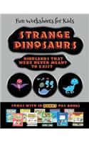 Fun Worksheets for Kids (Strange Dinosaurs - Cut and Paste)