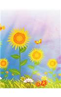 Sunflower Fields Wide Rule Composition Notebook