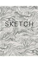 Sketch - Art Sketch Book / Gray and White Marble Cover