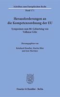 Herausforderungen an Die Kompetenzordnung Der EU