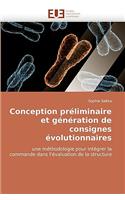 Conception Préliminaire Et Génération de Consignes Évolutionnaires