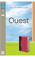 NIV, Quest Study Bible, Personal Size, Leathersoft, Gray/Pink: The Question and Answer Bible