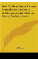 How To Make Grape Culture Profitable In California
