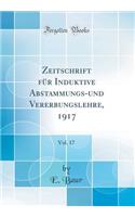 Zeitschrift für Induktive Abstammungs-und Vererbungslehre, 1917, Vol. 17 (Classic Reprint)