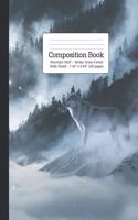 Composition Book Mountain Wolf - Winter Snow Forest Wide Rule