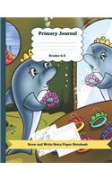 Primary Journal Grades K-2 Draw and Write Story Paper Notebook: Dolphins Theme Dashed Mid Line and Picture Space Plus Coloring Pages for Boys and Girls