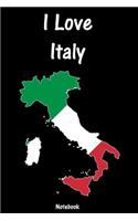 I Love Italy: Notebook college book diary journal booklet memo composition book 110 sheets - ruled paper 6x9 inch