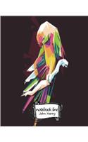 Journal Notebook Diary: Line Parrot Art No.2: Notebook Journal Diary, 120 Lined Pages, 8 X 10