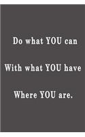 Do what you can, with what you have, where you are.