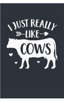 I Just Really Like Cows Notebook - Cow Gift for Cow Lovers - Cow Journal - Cow Diary: Medium College-Ruled Journey Diary, 110 page, Lined, 6x9 (15.2 x 22.9 cm)