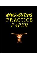 Handwriting Practice Paper: Primary Composition Notebook Story Paper Journal: Dashed Midline And School Exercise Book - 120 Story Pages - Monkey