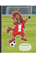 Dabbing Horse Soccer Player Composition Notebook: Dot Grid Journal, School Teachers, Students, 200 Dotted Pages (7.44" X 9.69")