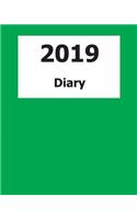 2019 Diary: Large Print, (Green Cover) - 8 X 10 - Months, Important Dates, Weekly Planner - Simple Layout. Large Print. Easy to Use for Visually Impaired