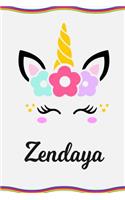 Zendaya: Personal Notebook Personal Diary Unicorn Notebook Writing Journal Personalized Notebook Custom Notebook Unicorn Gift Unicorn Birthday Book Custom Na