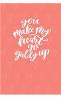 You Make My Heart Go Giddy Up: Pink Coral Dotted Bullet Grid Journal