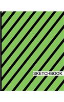 Sketchbook: 8" x 10", Drawing Sketchbook, Unlruled Notebook, Drawing Paper Pad, Stripes (Green) - (Sketch book)