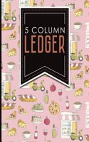 5 Column Ledger: Account Book Ledger, Accounting Notebook Ledger, Ledger For Accounting, Cute Rome Cover, 8.5" x 11", 100 pages