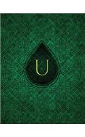 Monogram "U" Sketchbook: Blank Art Pad Notebook Journal(21 Monogram Chartreuse 150 Sketch)