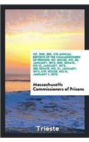 1st, 2nd, 3rd, 4th Annual Reports of the Commissioners of Prisons: 1st. House, No. 30; January, 1872; 2nd. Senate, No.12, January, 1873; 3rd.Senate, No. 51, January, 1874; 4th. House, No.11, January 1, 1875;