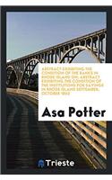 Abstract Exhibiting the Condition of the Banks in Rhode Island On; Abstract Exhibiting the Condition of the Institutions for Savings in Rhode Island September, October 1852
